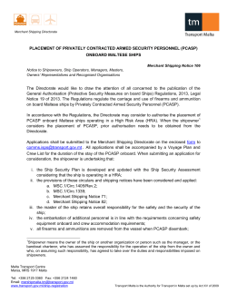 Placement of Privately Contracted Armed Security