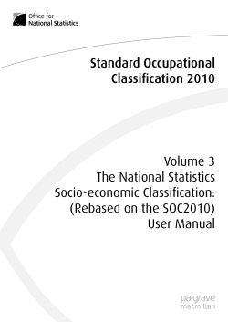 SOC2010 Volume 3 - Office for National Statistics