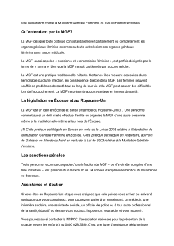 Qu`entend-on par la MGF? La l&eacute;gislation en &Eacute;cosse