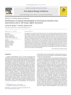 Identification of oxidized phospholipids by electrospray