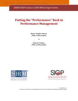 Putting the "Performance" Back in Performance Management
