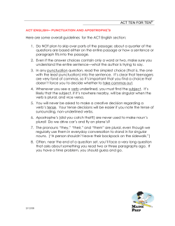 ACT TEN FOR TEN&reg; act english&mdash; punctuation and