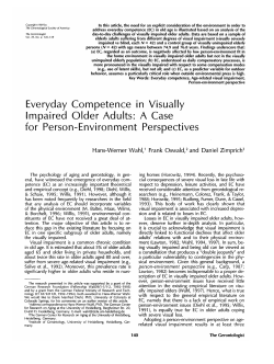 Everyday Competence in Visually Impaired