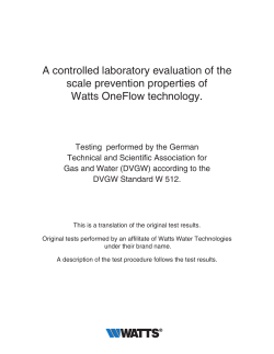 Test Report - Watts Water Technologies