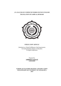 AN ANALYSIS OF COMPOUND WORDS FOUND IN ENGLISH