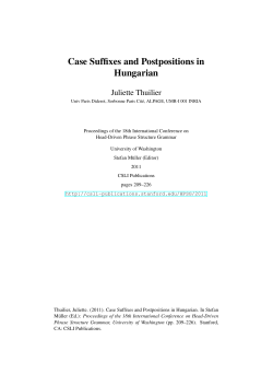 Case Suffixes and Postpositions in Hungarian