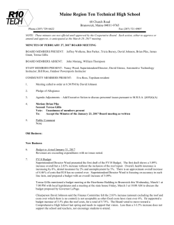 Minutes 2/27/17 - Region 10 Technical High School