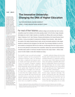 The Innovative University: Changing the DNA of Higher