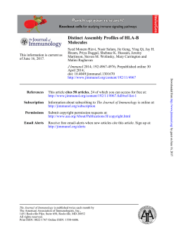 Molecules Distinct Assembly Profiles of HLA-B