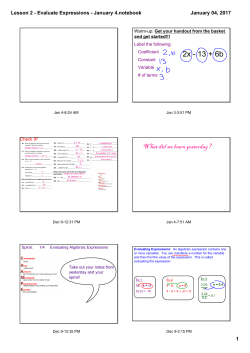 Evaluating Expressions 1-4-17