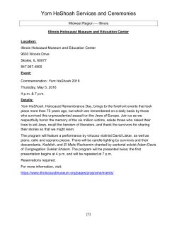 a list of Yom HaShoah services and ceremonies