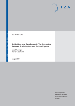Institutions and Development: The Interaction between Trade