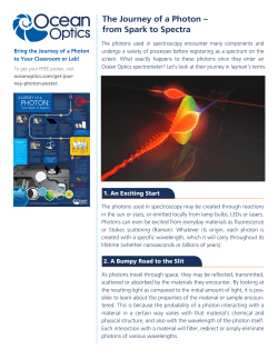 The Journey of the Photon &ndash; From Spark to Spectra