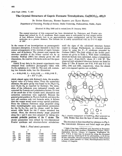 The crystal structure of cupric formate tetrahydrate