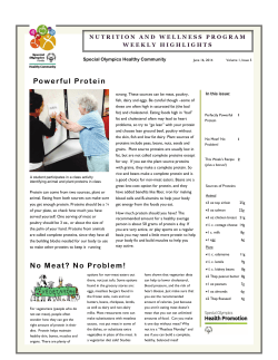 Protein - Special Olympics Florida