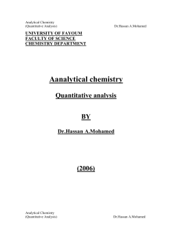 Aanalytical chemistry