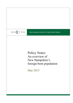 Policy Notes - New Hampshire Center for Public Policy Studies