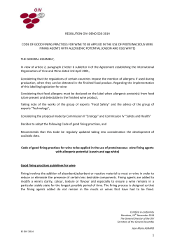 1 RESOLUTION OIV-OENO 520-2014 CODE OF GOOD FINING