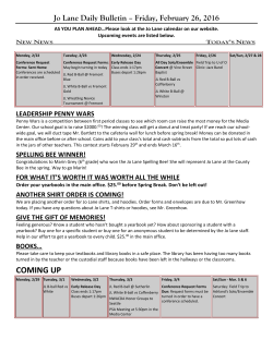 Jo Lane Daily Bulletin - Roseburg Public Schools