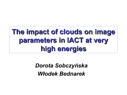 The impact of clouds on image parameters in IACT at