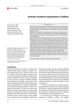 Testicular Prosthesis Implantation in Children