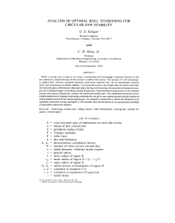 ANALYSIS OF OPTIMAL ROLL TENSIONING FOR CIRCULAR SAW