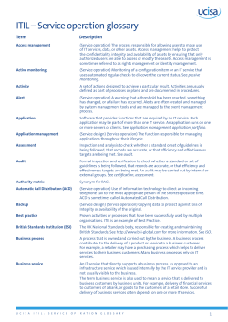 ITIL &ndash; Service operation glossary