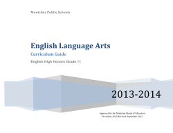 English Language Arts - Montclair Public Schools