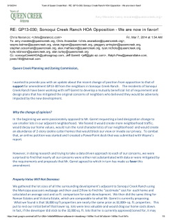 Sonoqui Creek Ranch HOA Opposition