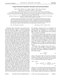 Oxygen Saturation-Dependent Absorption and Scattering of Blood