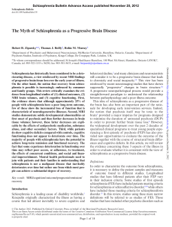 The Myth of Schizophrenia as a Progressive Brain Disease