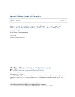 How Can Mathematics Students Learn to Play?