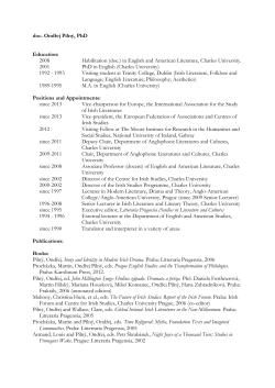 doc. Ondřej Pilný, PhD Education: 2008 - Anglo