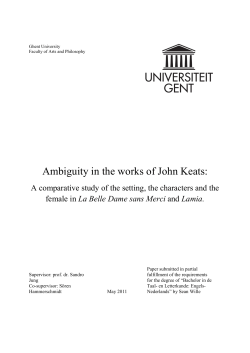 Ambiguity in the works of John Keats