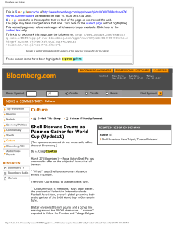a copy of your Bloomberg News article