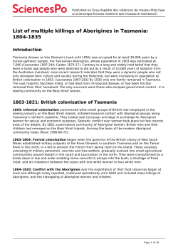 List of multiple killings of Aborigines in Tasmania