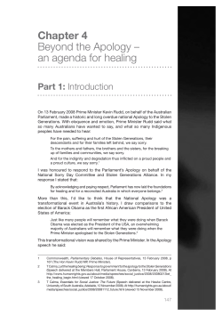 Chapter 4 Beyond the Apology &ndash; an agenda for healing