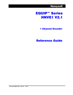 EQUIP&trade; Series HNVE1 V2.1 1-Channel Encoder Reference Guide