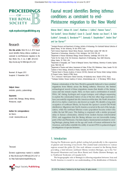 Faunal record identifies Bering isthmus conditions as constraint to