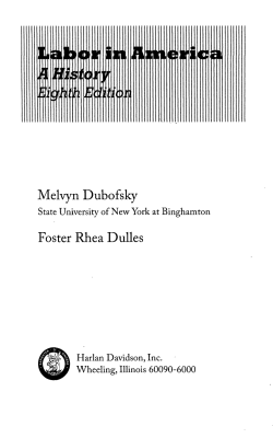 Melvyn Dubofsky Foster Rhea Dulles