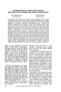 interruptions in group discussions: the effects of gender and group
