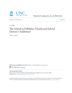 The School as Publisher: Hazelwood School District v. Kuhlmeier