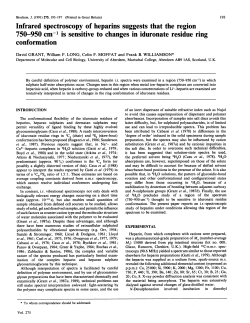 750-950 cm-` is sensitive to changes in iduronate residue ring