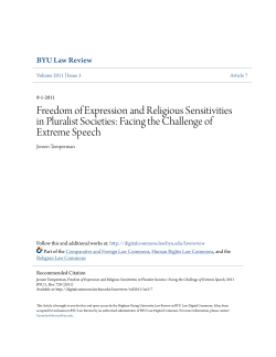 Freedom of Expression and Religious Sensitivities in Pluralist