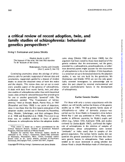 a critical review of recent adoption, twin, and family studies of