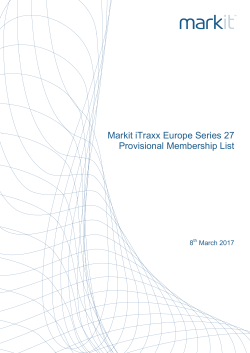 Markit iTraxx Europe Series 27 Provisional Membership List
