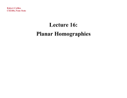 Lecture 16: Planar Homographies