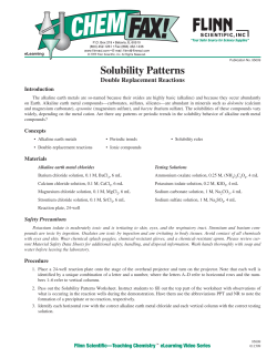 Solubility Patterns