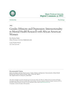 Gender, Ethnicity and Depression: Intersectionality in Mental Health