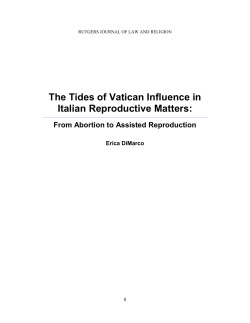The Tides of Vatican Influence in Italian Reproductive Matters:
